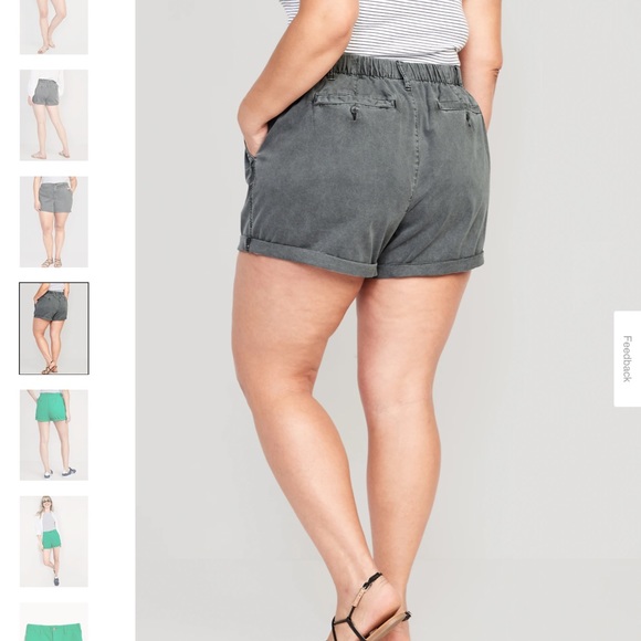🍉Old Navy Plus Size High Waisted pull on chino shorts, relaxed fit, stretchy, 3X - Picture 2 of 6